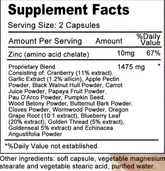 Capsule Parasites Blast Detox Complex