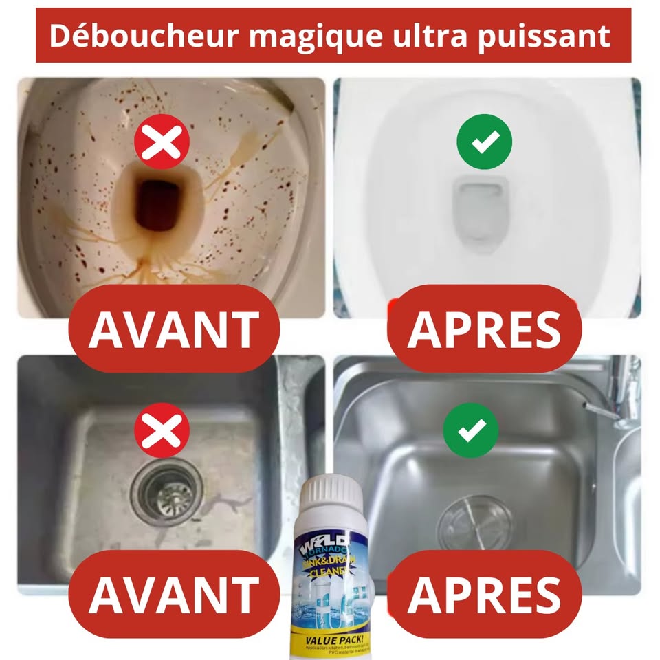 🎁 Pack de 3 boîtes : Deboucheur de canalisation puissant , rapide et facile à utiliser